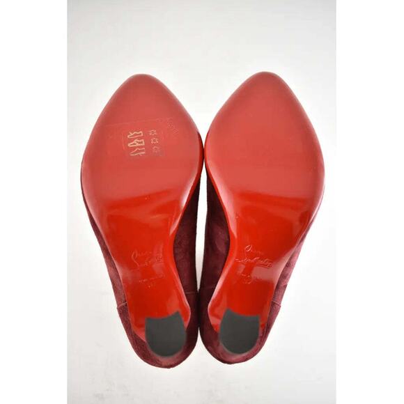 Christian Louboutin Me In The 90S 100 Tanin Red Suede Short Heel Ankle Boot 37 - Picture 12 of 12